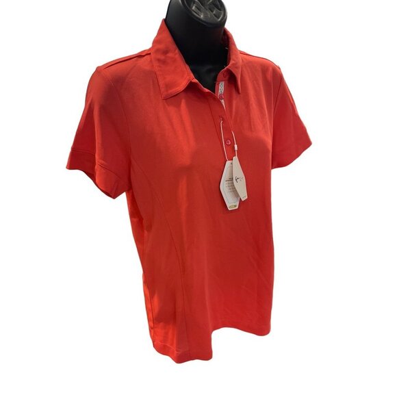 Greg Norman NWT Red Mens Play Dry Collared Golf Shirt Sz M - Picture 3 of 9